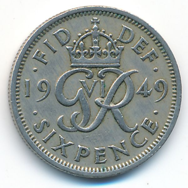 Великобритания, 6 пенсов (1949 г.)
