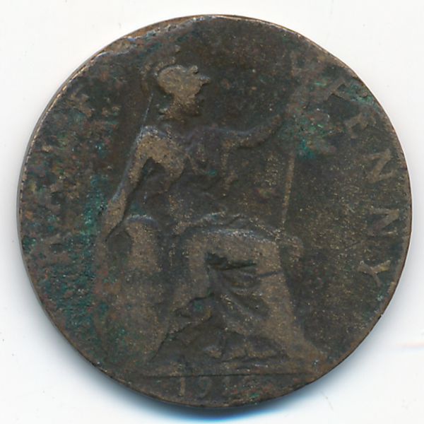 Великобритания, 1/2 пенни (1915 г.)
