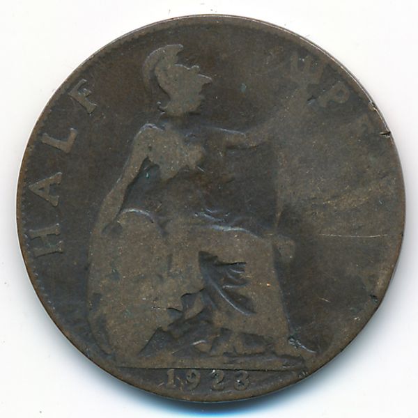 Великобритания, 1/2 пенни (1923 г.)