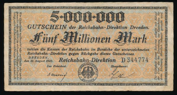 Дрезден., 5000000 марок (1923 г.)