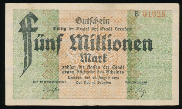 Дрезден., 5000000 марок (1923 г.)