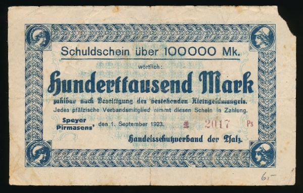 Шпайер., 100000 марок (1923 г.)
