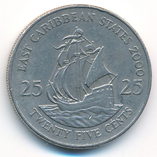 Восточные Карибы, 25 центов (2000 г.)