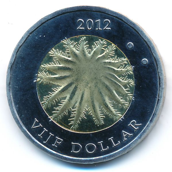 Остров Саба., 5 долларов (2012 г.)