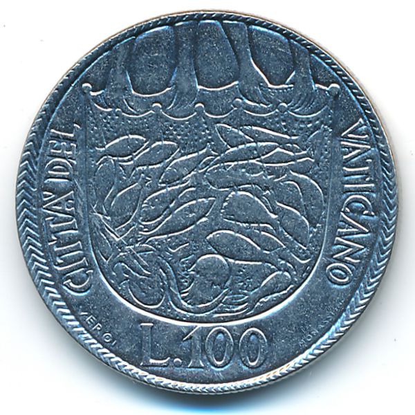 Ватикан, 100 лир (1975 г.)