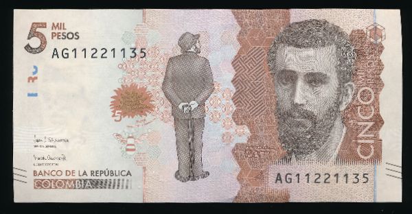 Колумбия, 5000 песо (2018 г.)