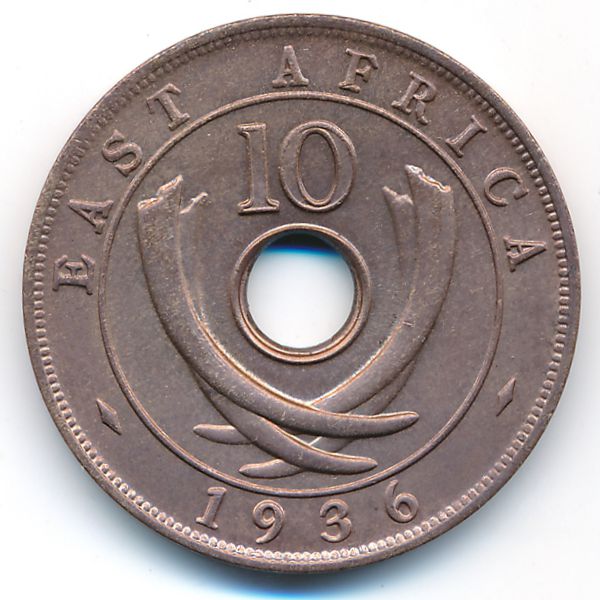 Восточная Африка, 10 центов (1936 г.)