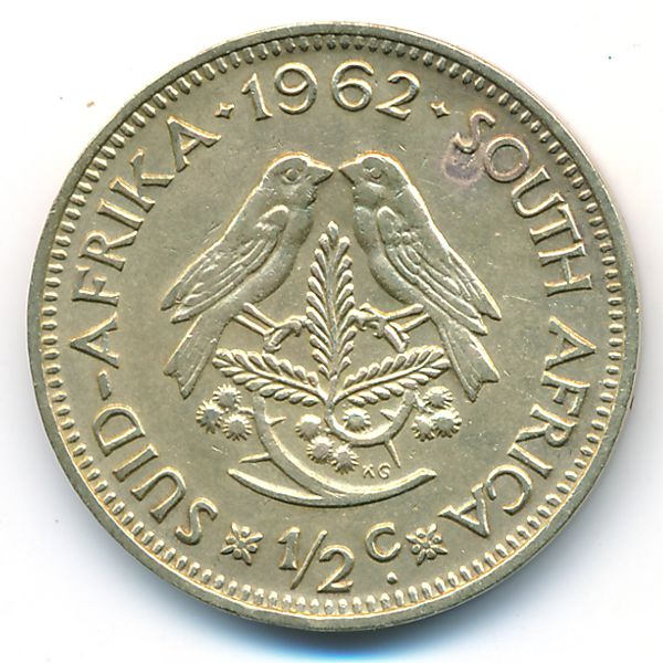 ЮАР, 1/2 цента (1962 г.)