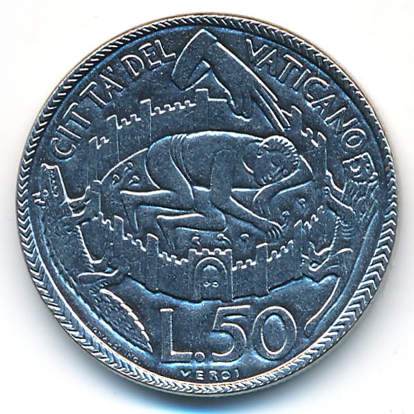 Ватикан, 50 лир (1975 г.)