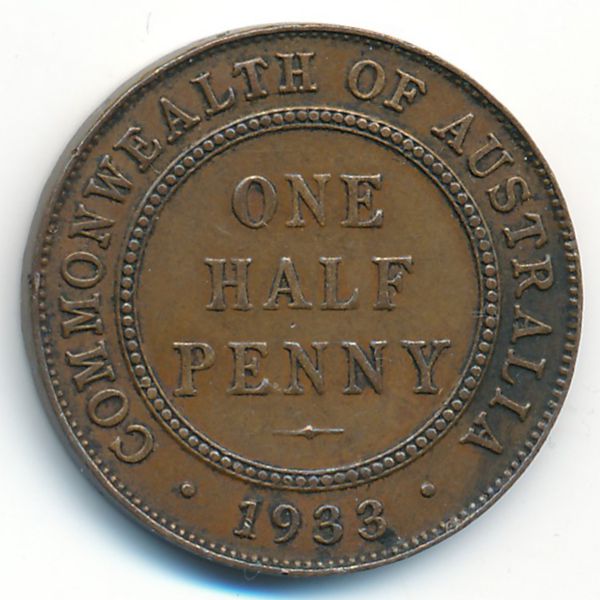 Австралия, 1/2 пенни (1933 г.)
