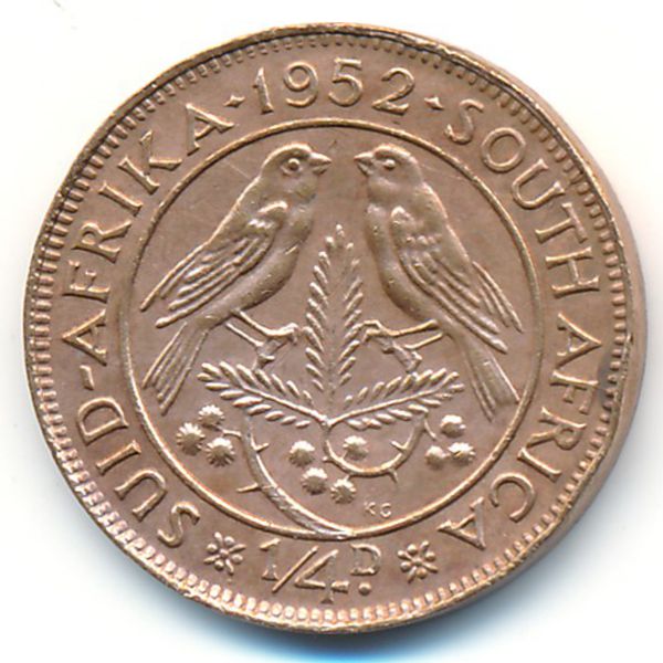 ЮАР, 1/4 пенни (1952 г.)