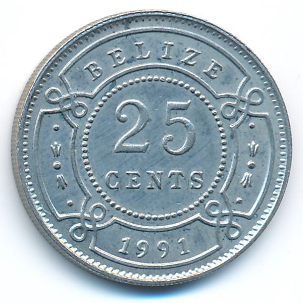 Белиз, 25 центов (1991 г.)