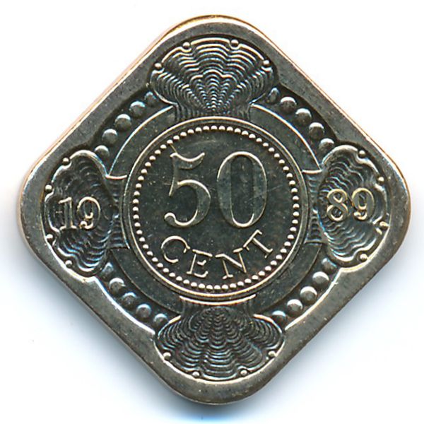 Антильские острова, 50 центов (1989 г.)