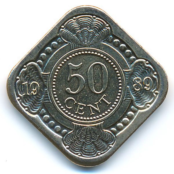Антильские острова, 50 центов (1989 г.)