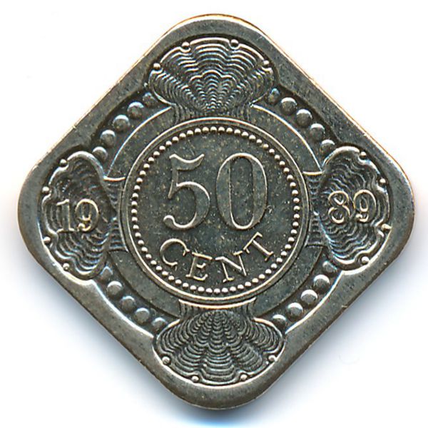 Антильские острова, 50 центов (1989 г.)