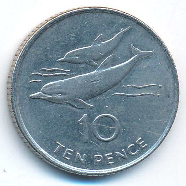 Остров Святой Елены и острова Вознесения, 10 пенсов (1998 г.)