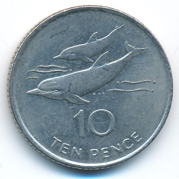 Остров Святой Елены и острова Вознесения, 10 пенсов (1998 г.)