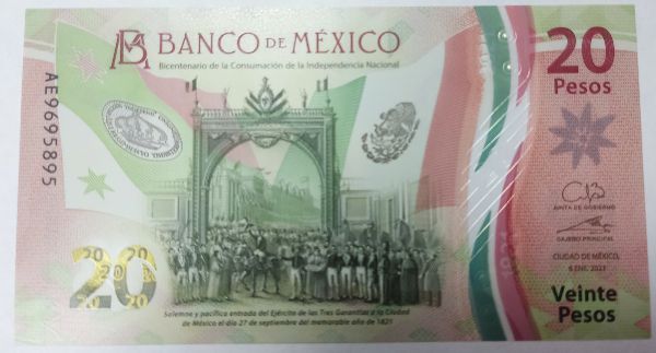 Мексика, 20 песо (2021 г.)