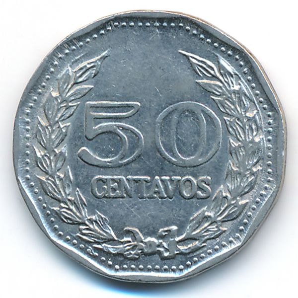 Колумбия, 50 сентаво (1972 г.)
