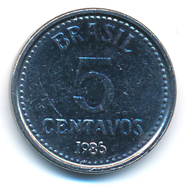 Бразилия, 5 сентаво (1986 г.)