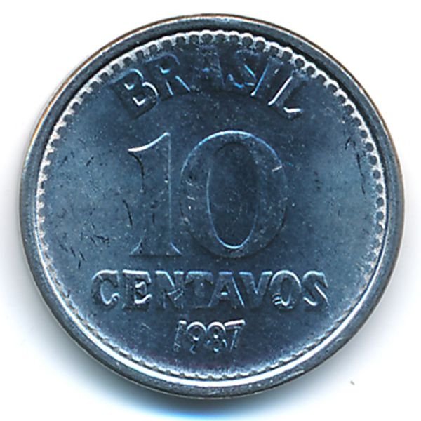 Бразилия, 10 сентаво (1987 г.)