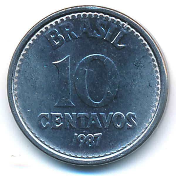 Бразилия, 10 сентаво (1987 г.)