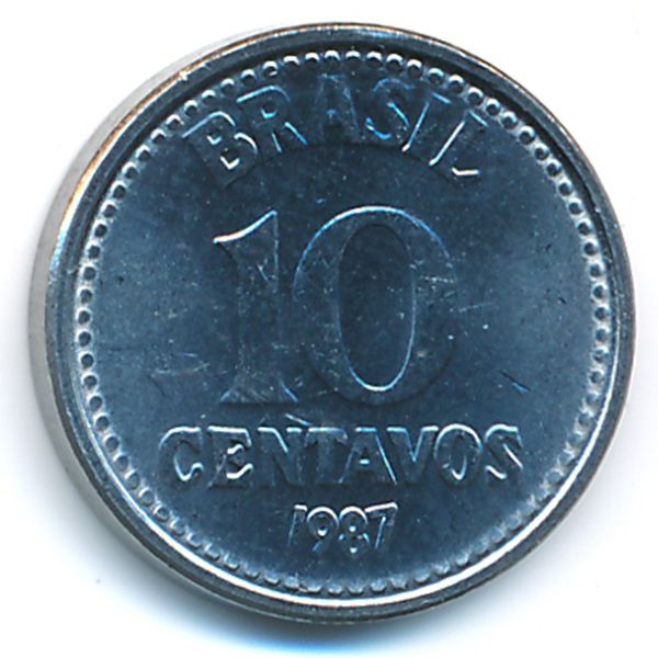 Бразилия, 10 сентаво (1987 г.)