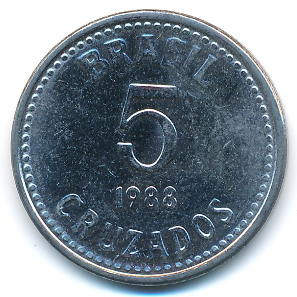Бразилия, 5 крузадо (1988 г.)