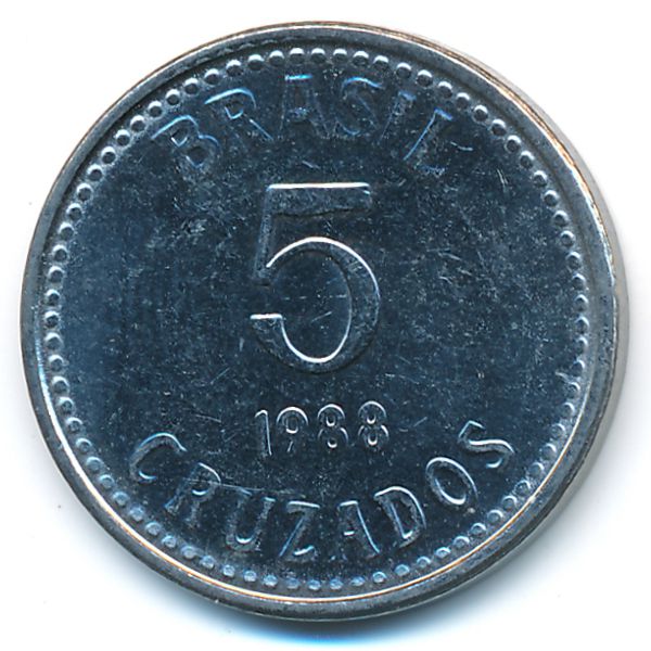Бразилия, 5 крузадо (1988 г.)