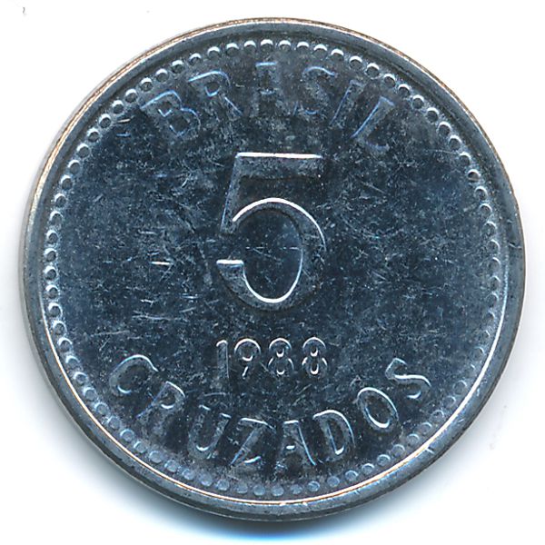 Бразилия, 5 крузадо (1988 г.)