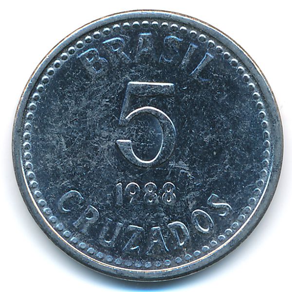 Бразилия, 5 крузадо (1988 г.)