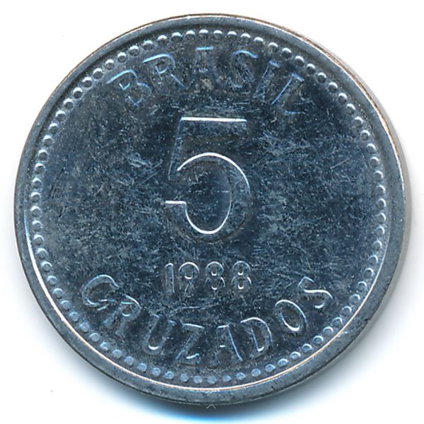 Бразилия, 5 крузадо (1988 г.)