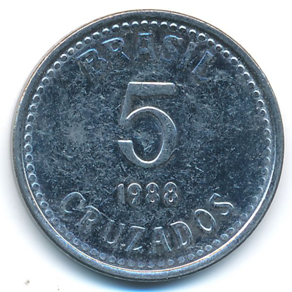 Бразилия, 5 крузадо (1988 г.)