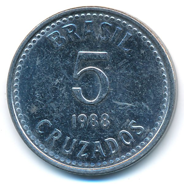 Бразилия, 5 крузадо (1988 г.)