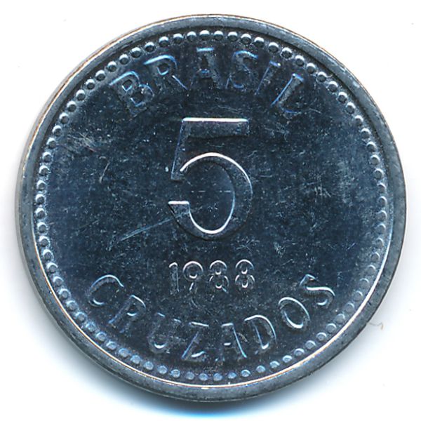 Бразилия, 5 крузадо (1988 г.)