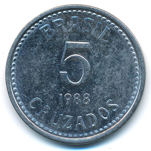 Бразилия, 5 крузадо (1988 г.)
