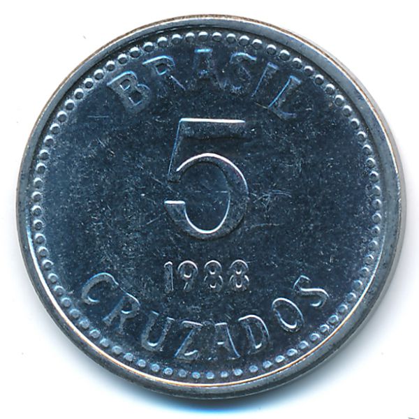 Бразилия, 5 крузадо (1988 г.)