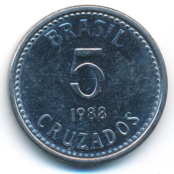 Бразилия, 5 крузадо (1988 г.)