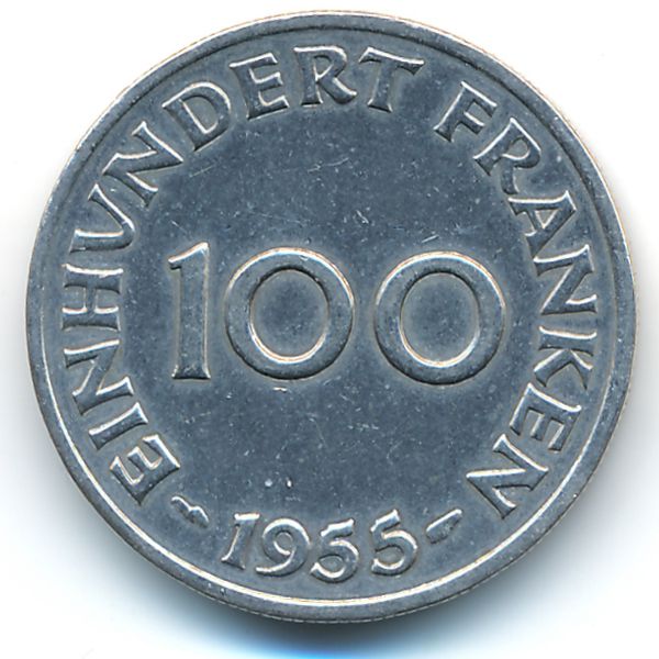 Саар, 100 франков (1955 г.)