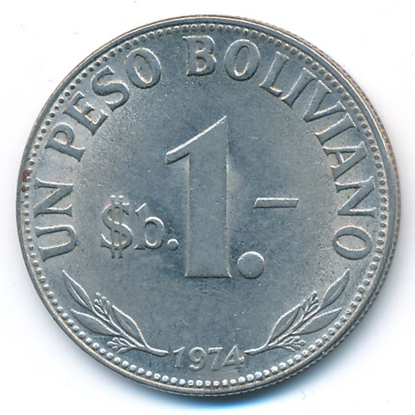 Боливия, 1 песо боливиано (1974 г.)