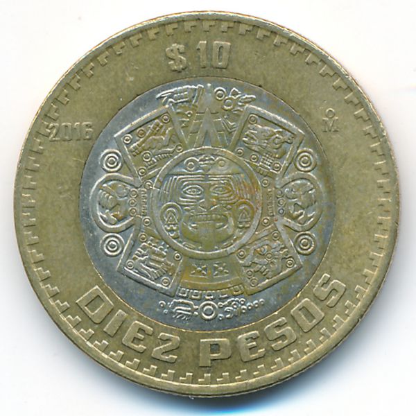 Мексика, 10 песо (2016 г.)
