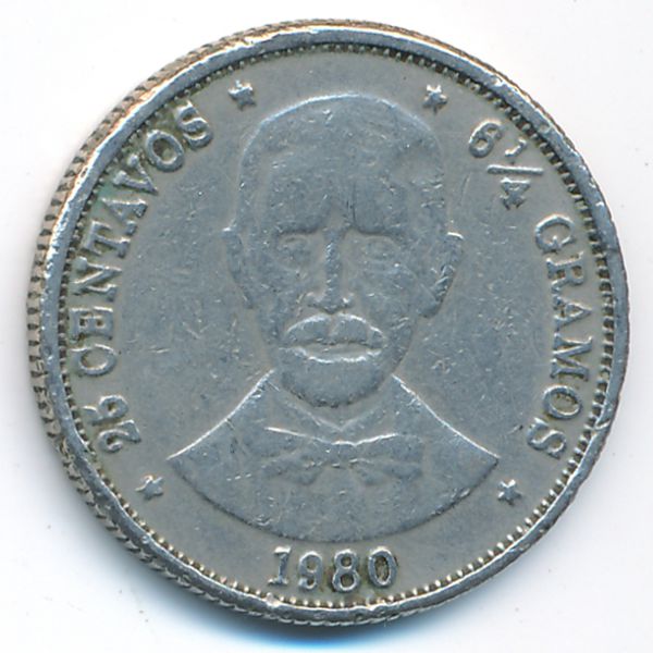 Доминиканская республика, 25 сентаво (1980 г.)