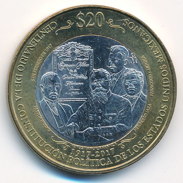 Мексика, 20 песо (2017 г.)