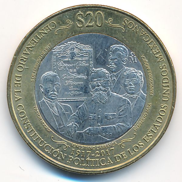 Мексика, 20 песо (2017 г.)