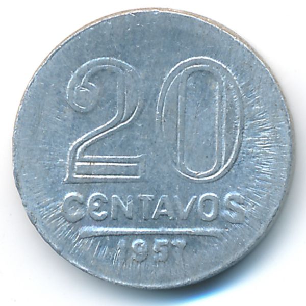 Бразилия, 20 сентаво (1957 г.)