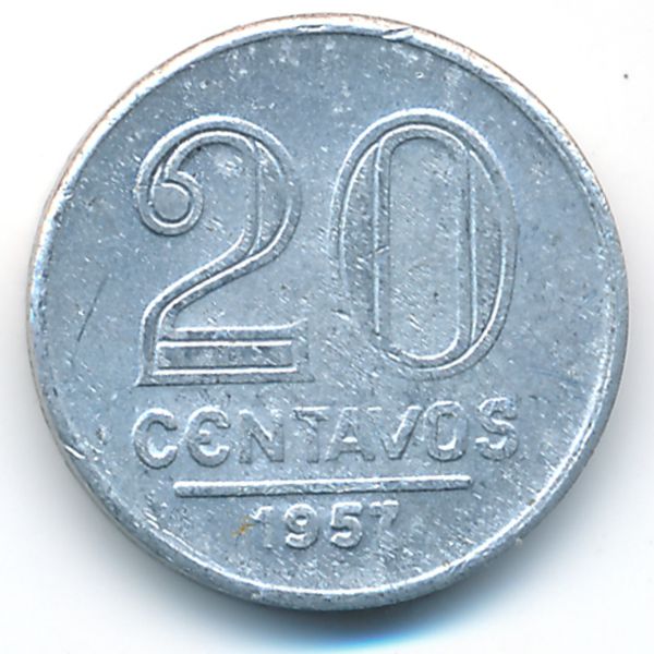 Бразилия, 20 сентаво (1957 г.)