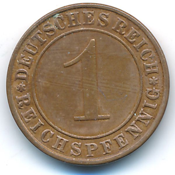Веймарская республика, 1 рейхспфенниг (1929 г.)