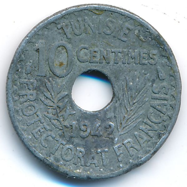 Тунис, 10 сентим (1942 г.)