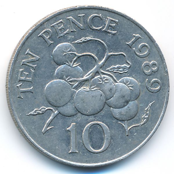 Гернси, 10 пенсов (1989 г.)