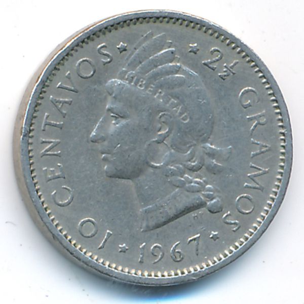 Доминиканская республика, 10 сентаво (1967 г.)